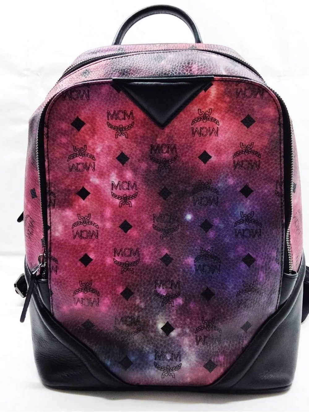 MCM Pink & Purple Galaxy Monogram Leather Backpack